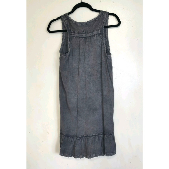 Rebellion Again Dress Sz M Fairy Grunge Gothic Embroidery Gray Acid Wash Purple - Picture 7 of 14
